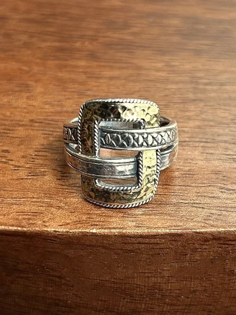 New ROSS SIMONS Sterling Silver and 18K Bali-Style Buckle Ring